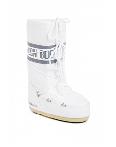 Зимние ботинки на толстой подошве со шнуровкой, белый Moon boot