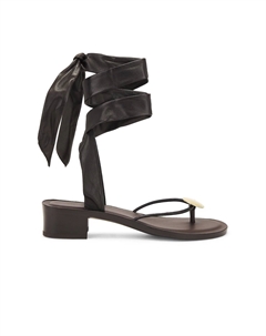 Вельветовые сандалии, цвет Espresso, Dark Brown, & Brass The row