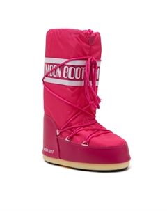 Зимние ботинки на толстой подошве со шнуровкой, розовый Moon boot