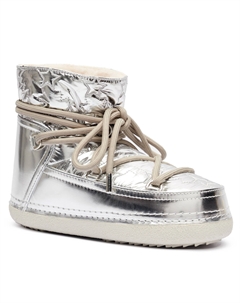 Зимние женские сапоги BOMBER STAR блестящие с принтом, серебряный Inuikii