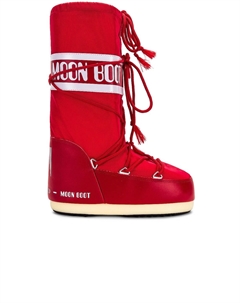 Зимние ботинки на толстой подошве со шнуровкой, красный Moon boot