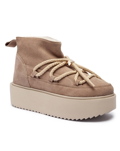 Зимние ботинки женские на платформе, бежевый Inuikii