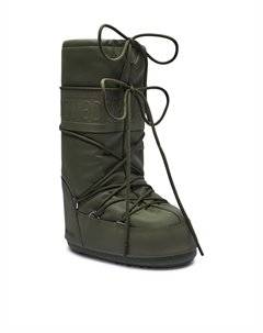 Зимние ботинки на толстой подошве со шнуровкой, зеленый Moon boot