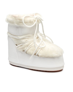 Зимние ботинки на толстой подошве со шнуровкой, белый Moon boot