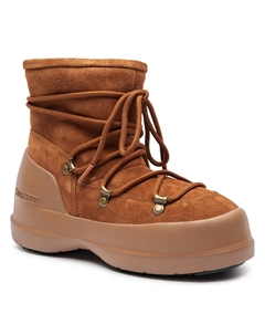 Зимние ботинки на толстой подошве со шнуровкой, коричневый Moon boot