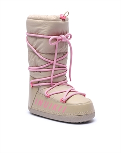 Сапоги женские высокие зимние со шнуровкой, бежевый Inuikii