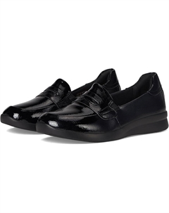 Лоферы Ellowyn Penny, цвет Black Crinkle Patent Synthetic Clarks