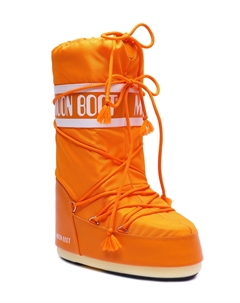 Зимние ботинки на толстой подошве со шнуровкой, оранжевый Moon boot