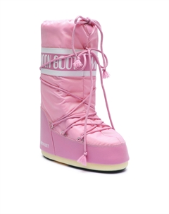 Зимние ботинки на толстой подошве со шнуровкой, розовый Moon boot