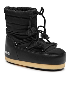 Зимние ботинки на толстой подошве со шнуровкой, черный Moon boot