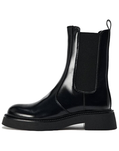 Ботинки женские челси лакированные, черный Zara