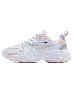 Женские кроссовки Lifestyle Low-Top белого/серого/розового цвета Qiaodan