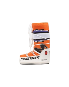 Ботинки зимние Icon на толстой подошве, оранжевый/белый/черный Moon boot