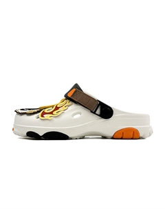 Сабо унисекс, белый/оранжевый Oubt