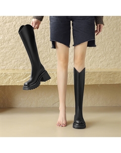 Сапоги Knee-high Boots Women's, цвет Black Fleece-lined Mo lin