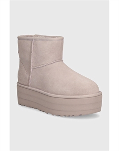 Ботинки замшевые Classic Mini на платформе, фиолетовый Ugg