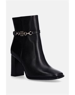 Кожаные ботильоны TH CHAIN ​​HIGH HEEL BOOTIE, черный Tommy hilfiger
