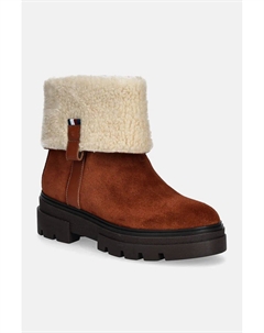 Замшевые ботильоны из искусственного меха, коричневый Tommy hilfiger