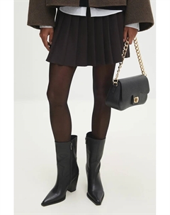 Кожаные ботильоны, черный Answear lab