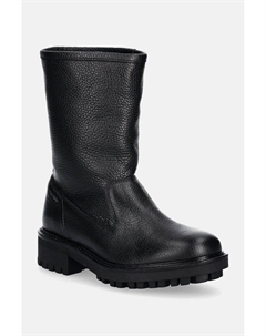 Кожаные ботильоны FLAT BIKER BOOT LTH, черный Calvin klein