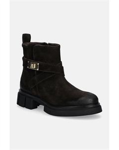 Ботильоны из замши BIKER BRUSHED SUEDE, коричневый Tommy hilfiger