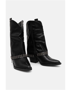 Ковбойские сапоги с заклепками, черный Answear lab