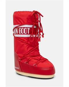 Зимние ботинки высокие на толстой подошве, красный Moon boot