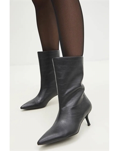 Кожаные ботильоны, черный Answear lab