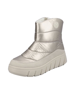 Ботинки зимние женские блестящие на платформе, бежевый Rieker