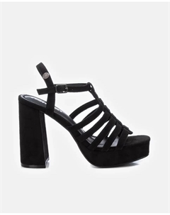 Женские босоножки на каблуке с застежкой-пряжкой, черный Refresh