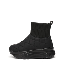 Ботинки женские зимние на платформе, черный Daphne