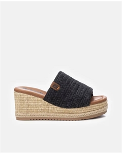 Женские босоножки на танкетке на резиновой подошве, черный Refresh