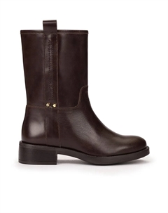Женские кожаные ботинки на плоской подошве с шипами, темно-коричневый Pedro miralles