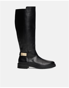 Сапоги до колена из кожи и замши, черный Tommy hilfiger