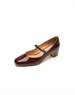 Туфли Мэри Джейн женские, цвет Burgundy Quicheshoes