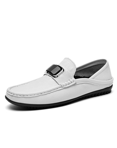 Мокасины унисекс Gommino с пряжкой, белый Abango