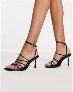 Босоножки DESIGN Hamper Strappy Mid Heeled, черный Asos