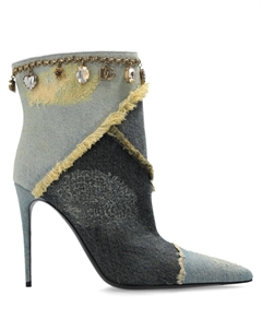 Ботинки из денима с потертостями, синий Dolce&gabbana