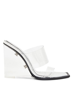 Босоножки на танкетке с квадратным носком, серебряный Alexander mcqueen