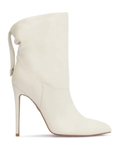 Высокие кожаные сапоги на высоком каблуке, бежевый Kazar