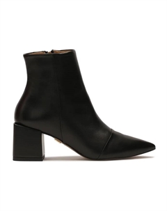 Кожаные ботинки на квадратном каблуке, черный Kazar