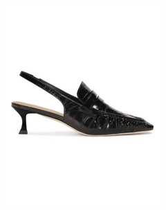 Открытые туфли лодочки на каблуке с открытой пяткой., черный Kazar studio