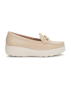 Модные кожаные мокасины на толстой подошве., бежевый Kazar