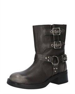 Ботинки женские Boots Becase кожаные с пряжками, графитовый Steve madden