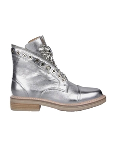 Ботильоны на плоской подошве со шнуровкой и декорированным язычком, серый Alma en pena.