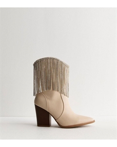 Белые ковбойские сапоги со стразами Off White, белый Truffle