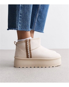 Замшевые ботинки трюфельного цвета с плетеной отделкой на плоской подошве, белый Truffle