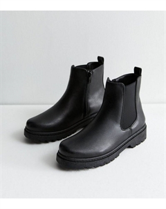 Черные массивные ботинки челси, черный New look
