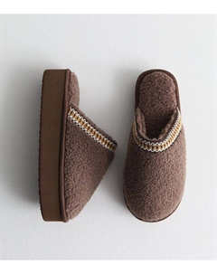 Светло-коричневые тапочки-мулы на платформе на платформе, светло-коричневый New look