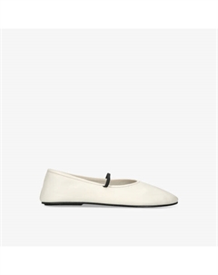Кожаные балетки с эластичным ремешком, белый The row